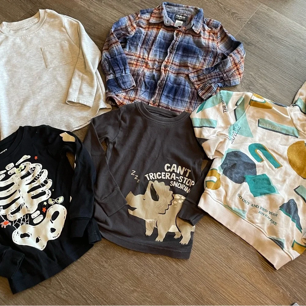 Boys 4T Bundle of long sleeve tops Carters H&M Cat & Jack Osh Kosh B’Gosh